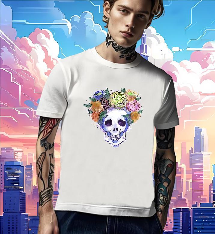 Brand Men T Shirts 100% Cotton 230g skull Beach Custom Big Size Pure Cotton Men Tees 2024 Clothings