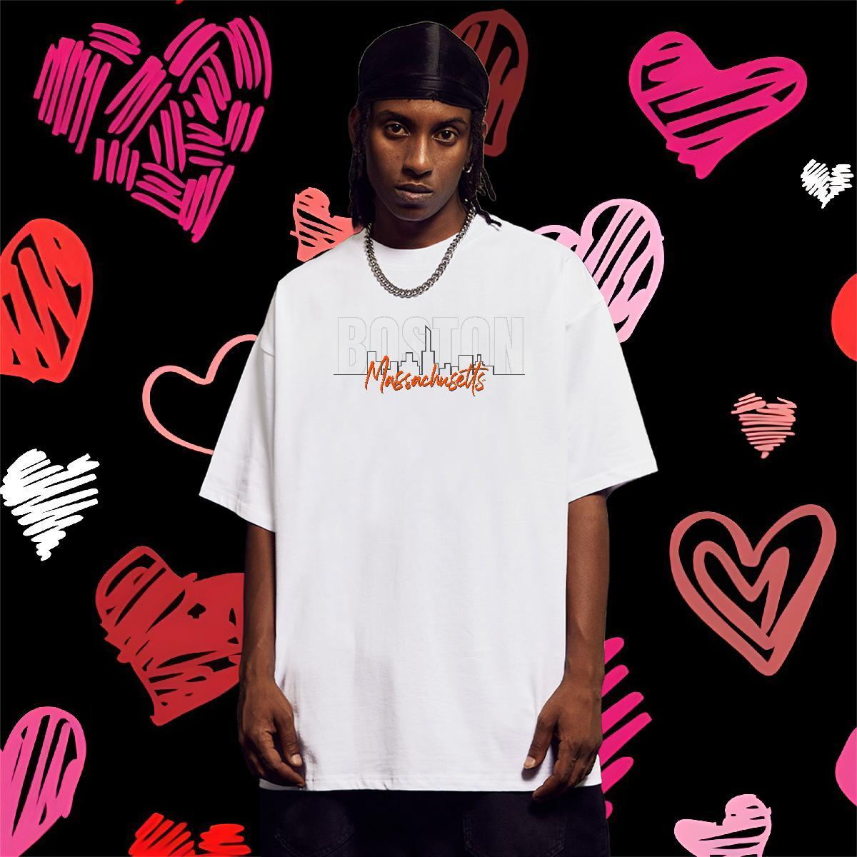 Cool T Shirts Men 230g Pure Cotton letter Casual Daily Wear DIY Anime Crew Neck Breathable Couples T Shirts Fashion Polos