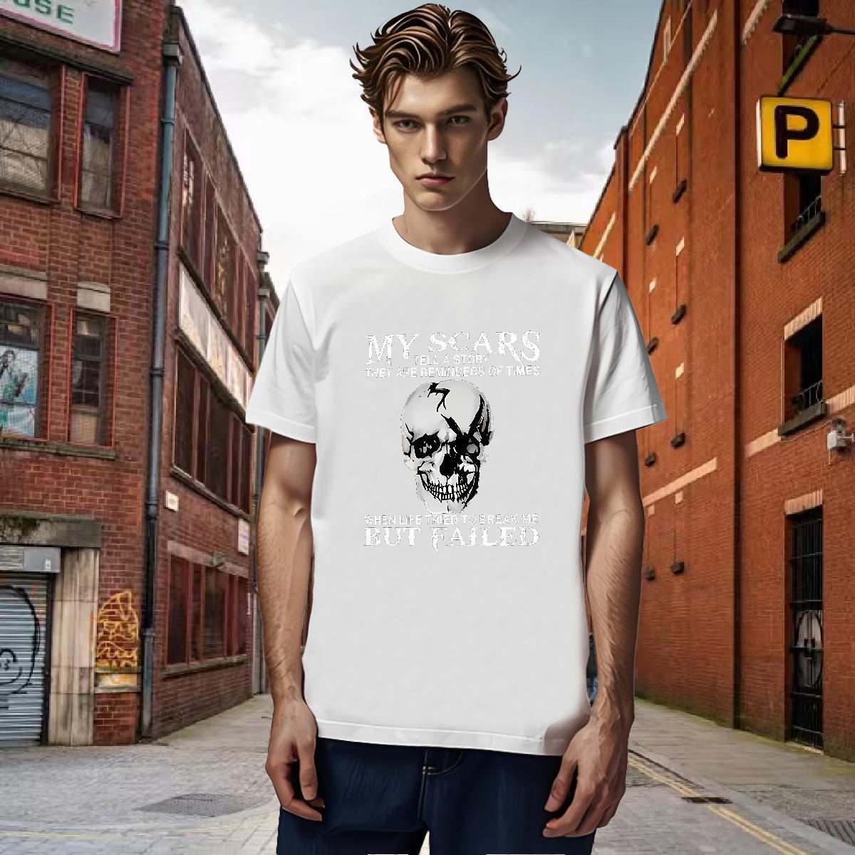 Brand T Shirt For Man 230g Pure Cotton skull Sport Custom Big Size Breathable Short Sleeve Mens Tshirts Fashion Designer Tops Shirt