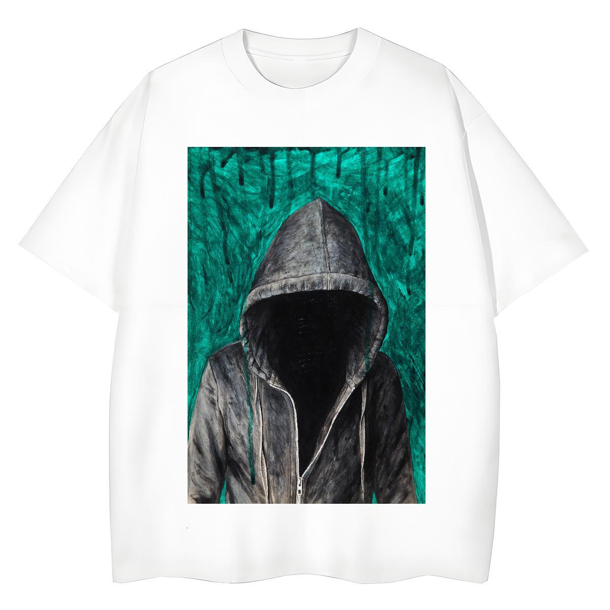 TOP Quality Men T Shirts 230g 100% Cotton portrait Hip Hop Black White O-Neck Short Sleeve Men Clothes T-Shirt DIY Customized Tops Tees