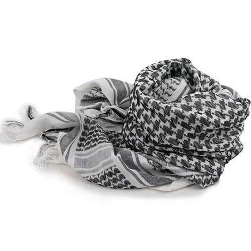 Neutral lightweight plain weave fringe Arabian Desert Shemagh KeffIyeh scarf bag W240824