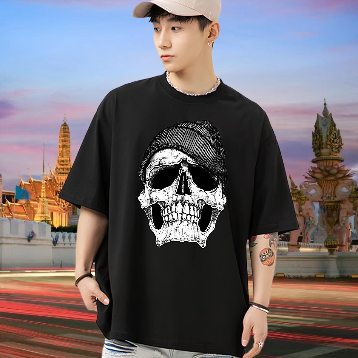 High Quality T Shirt For Man 230g Pure Cotton monster Hip Hop Anime Short Sleeve Soft Couples T Shirts 2024 New Clothes