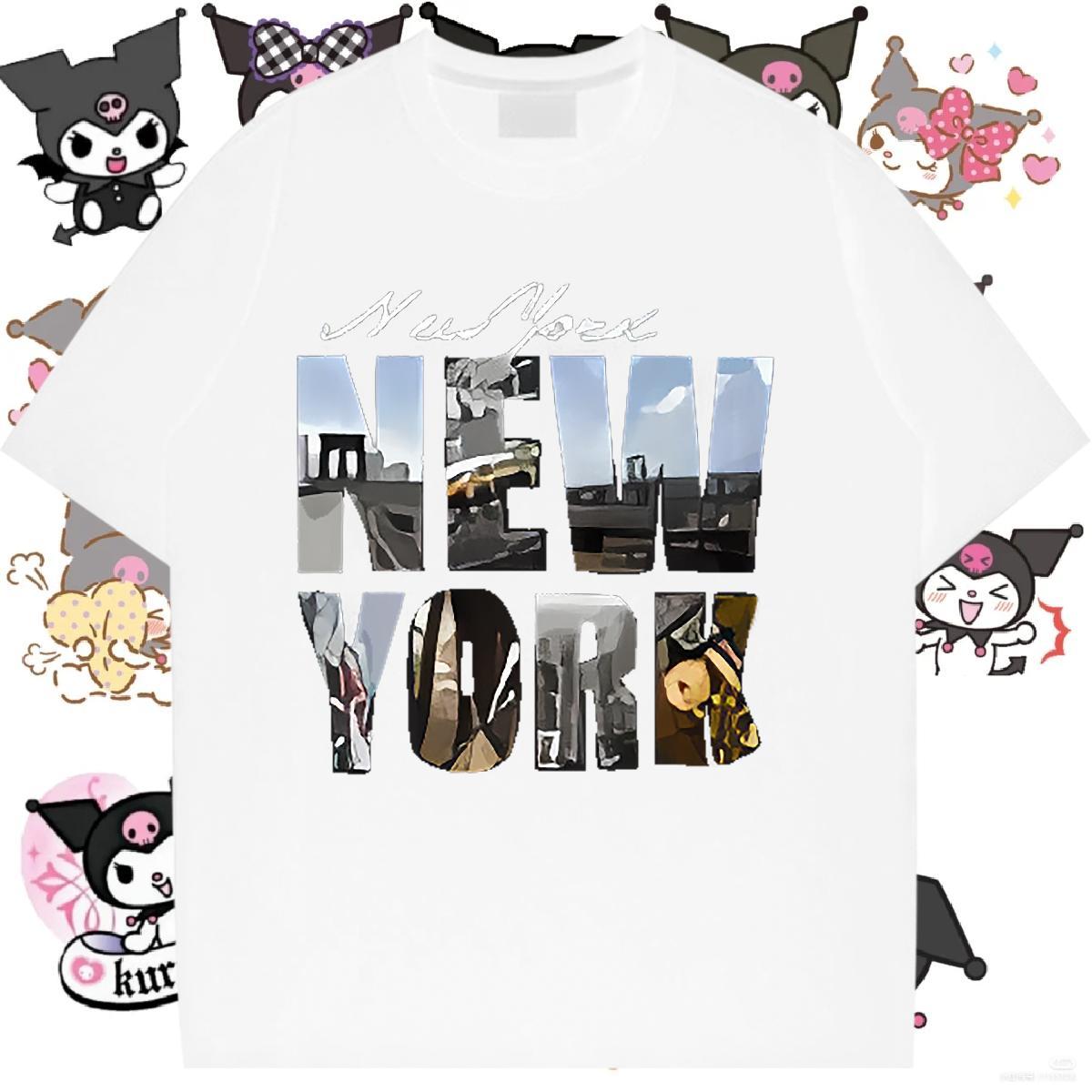 Brand Womens Tshirts 100% Cotton 230g New York Street T-Shirts Breathable Short Sleeve Plus Size Custom Wear