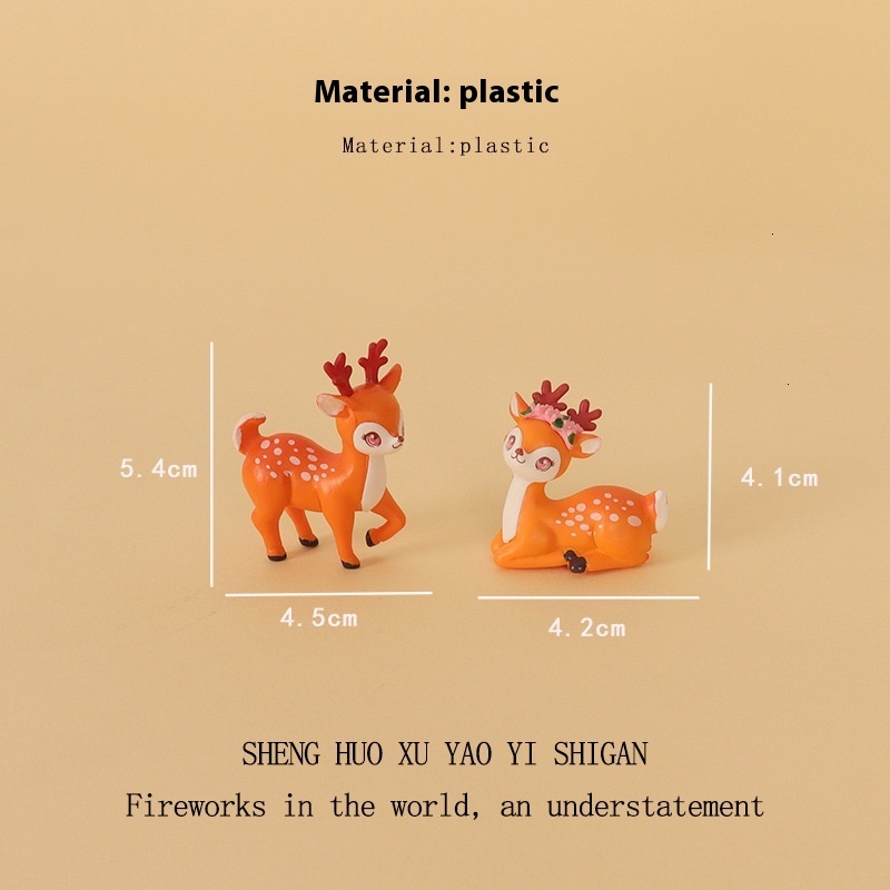 Decorative ed Deer Animal Figurine Fun Toy-Like Object for Home Interior Design and Workplace Accents