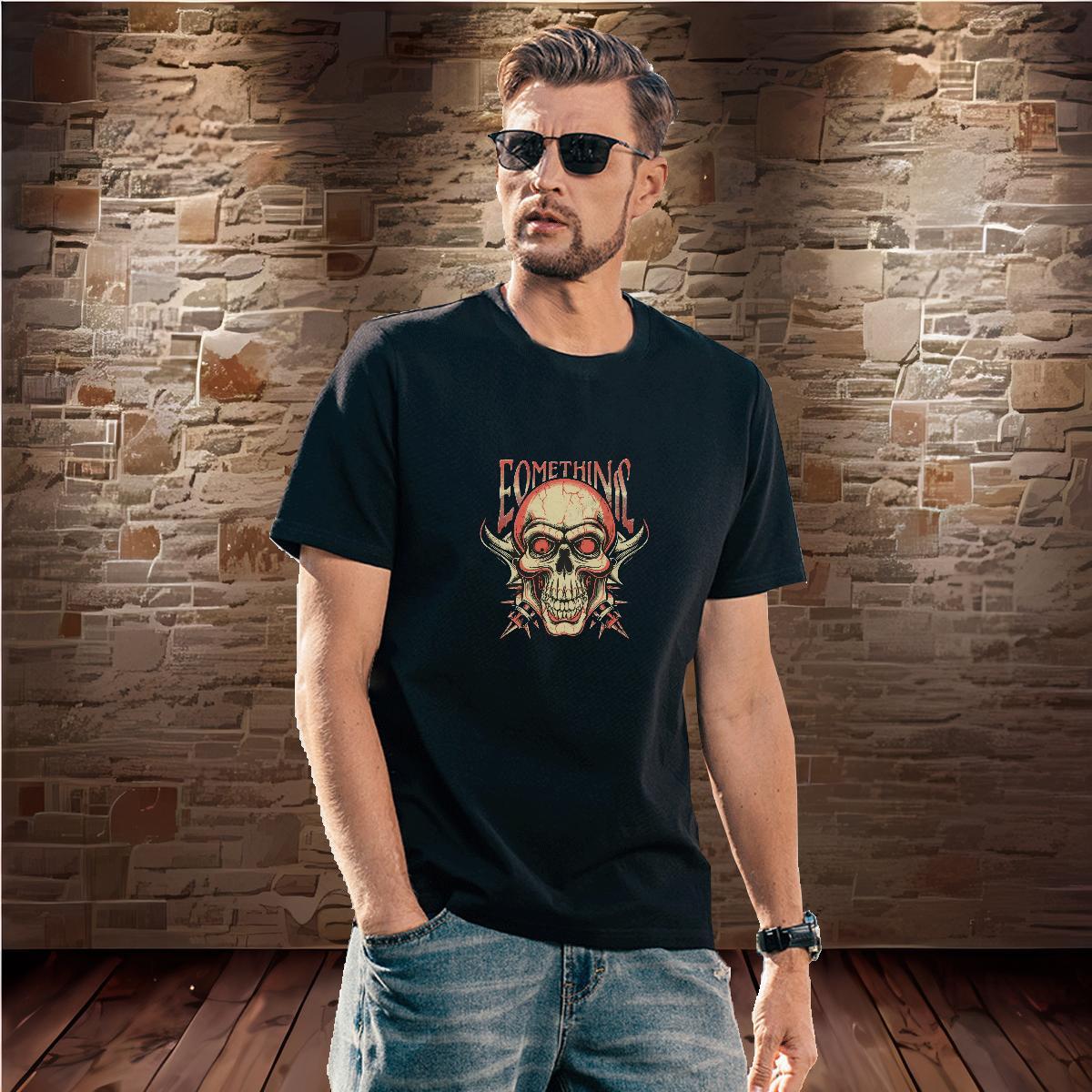 TOP Quality T-Shirts 230g 100% Cotton skull High Street Hip Hop Plus Size Custom Breathable Short Sleeve Men Clothes T-Shirt Fashion Designer Tops Shi
