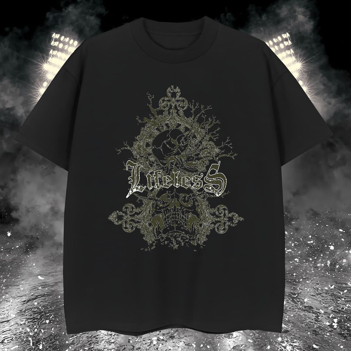 Free Shipping T-Shirts for Men 230g 100% Cotton skull Beach Floral Print Round Neck Short Sleeve Men Tshirts Fashion Casual Tops