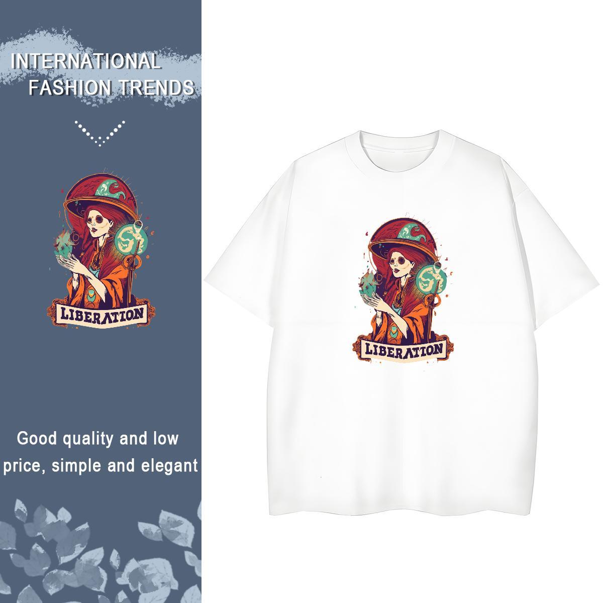 High Quality Mens T Shirts 230g 100% Cotton skull Casual Beach Floral Print Crew Neck Men Tops Tees Factory Direct Tees Shirts