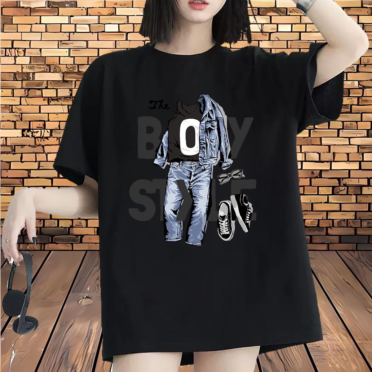 Designer Woman Tshirt 230g Cotton letter Daily Wear T-Shirts for Women Round Neck Short Sleeve Black White Tops Shirt
