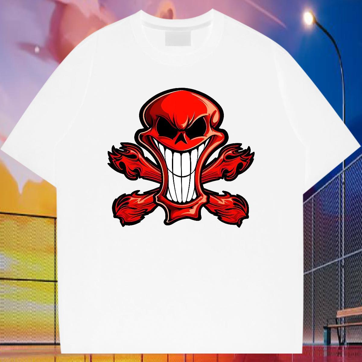 Brand Mens T Shirts 100% Cotton 230g skull Outdoor Asian Size Breathable Soft Mens Tshirts New Arrival Tops Tees