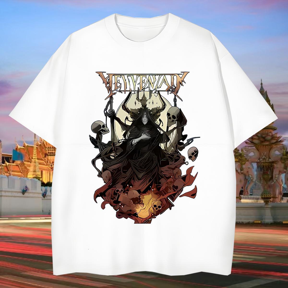 Cool T Shirt For Man 100% Cotton 230g skull Sport Custom Cartoon Breathable Men Tshirts 2024 Summer Tee Shirt