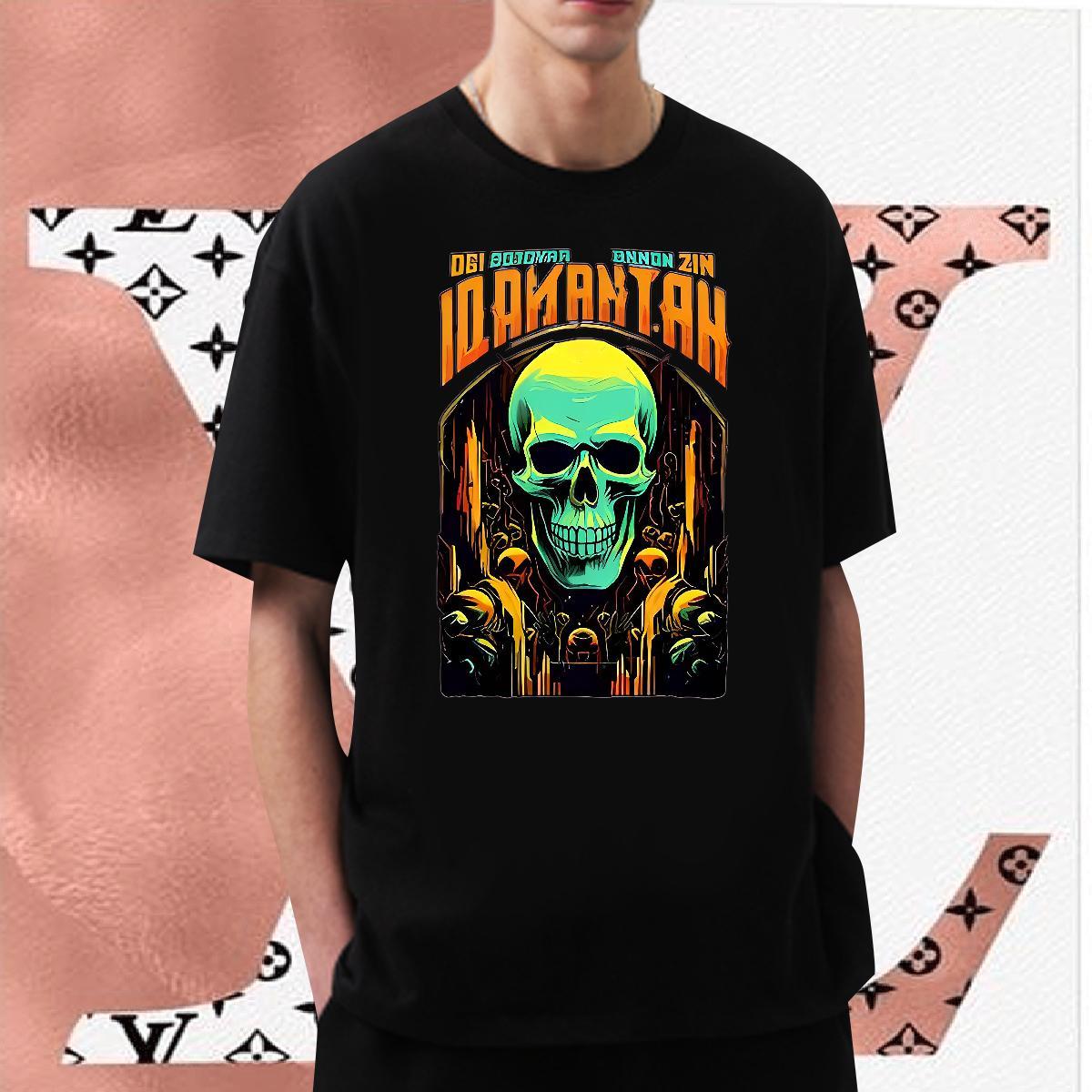 Brand T-Shirts for Men 100% Cotton 230g skull Daily Outfit Custom Printed Crew Neck Couples T Shirts Fashion Design Polos