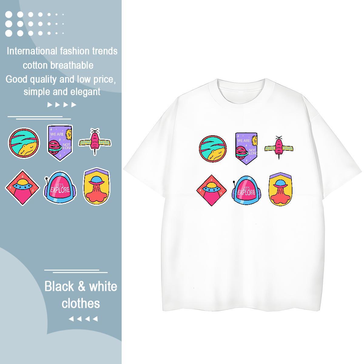 Nice Women Tees 230g 100% Cotton planet Hip Hop T Shirt For Woman Comfortable Custom Print Oversized Tshirts