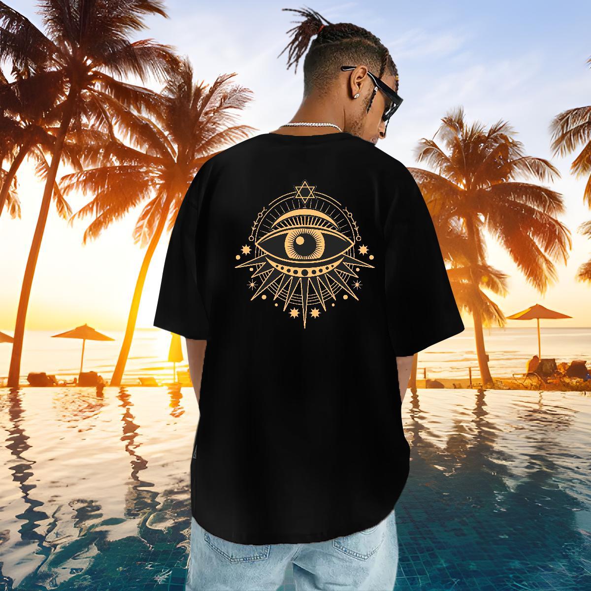 Classic Mens T Shirts 100% Cotton 230g eyes Anime Printing Street Plus Size Custom Breathable Men Tops Tees Free Shipping Tee Shirt