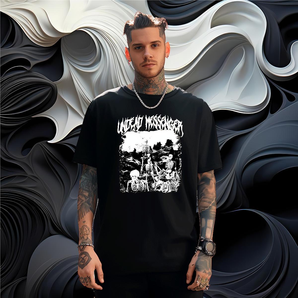 Wholesale T Shirts Men 230g Cotton skull Daily Wear DIY Short Sleeve Soft Men Tees Stylist Tops Tees
