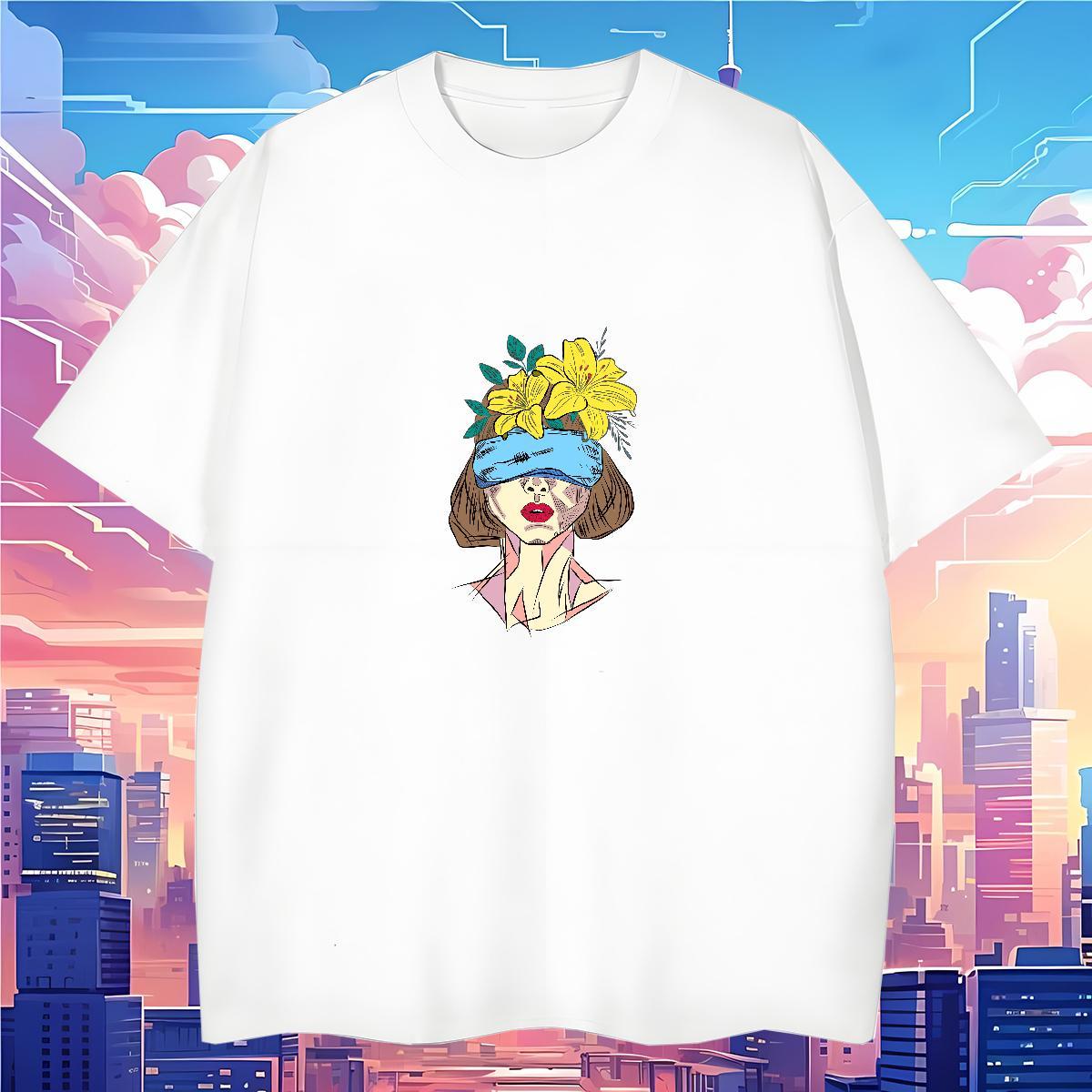 Loose Fit T shirt 230g 100% Cotton portrait Sport Custom Printing Breathable Soft Men Tops Tees 2024 Designer Tees Shirts