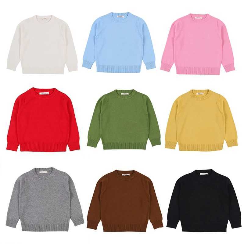 Childrens girls sweater jacket spring and autumn childrens casual jacket childrens solid knitted cardigan wool sweaterW240824