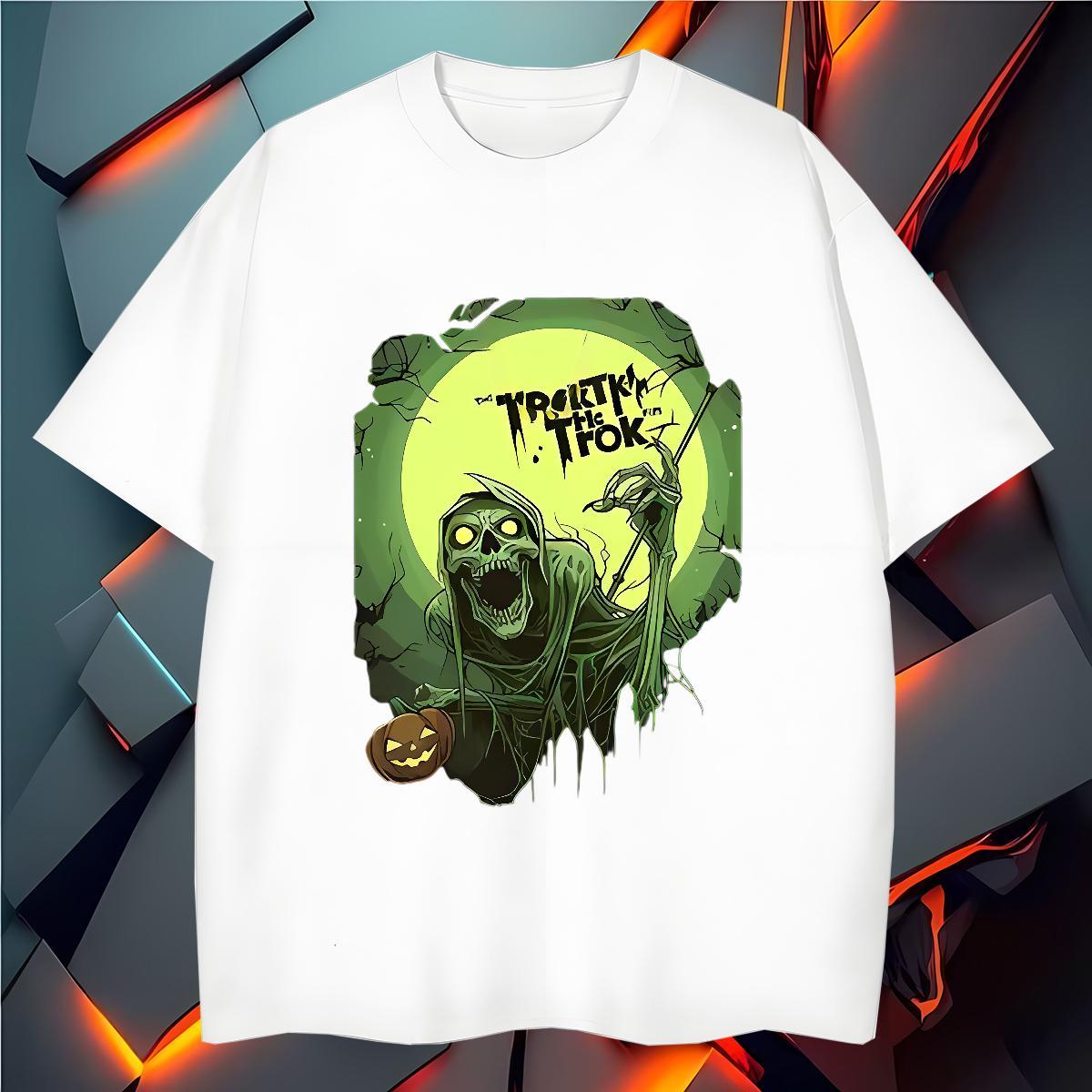 Designer T Shirt For Man 230g Pure Cotton skull Casual DIY Anime Breathable Short Sleeve Couples T Shirts Custom Clothes