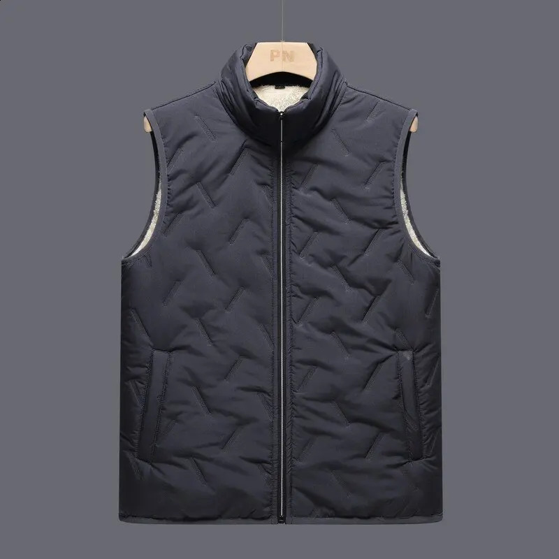2024 Autumn and Winter Fashion Cashmere Thickened warm Cotton Vest Mens Casual Loose Comfortable Large Size Coat M-5XL 240824