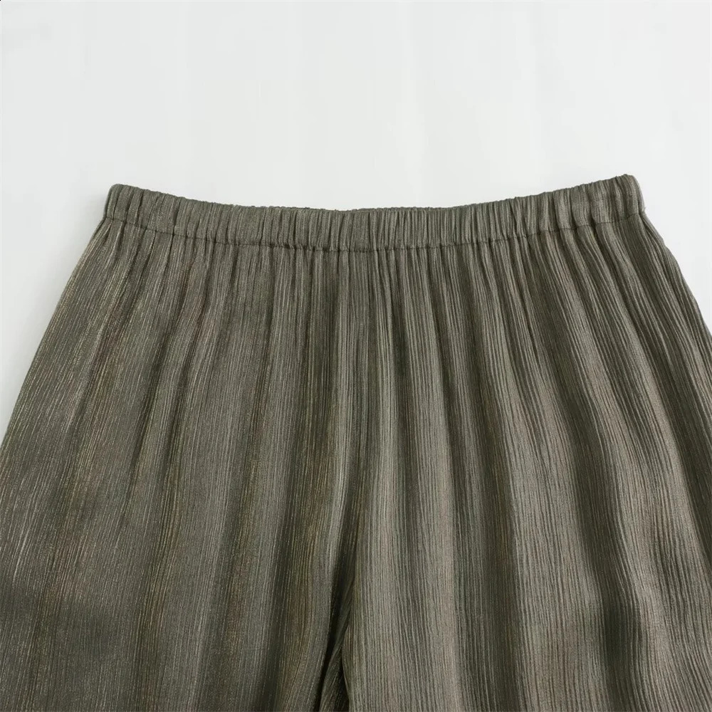 Summer Product Womens Fashion temperament Double breasted suit jacket wrinkle effect Wide leg pants casual set 240826