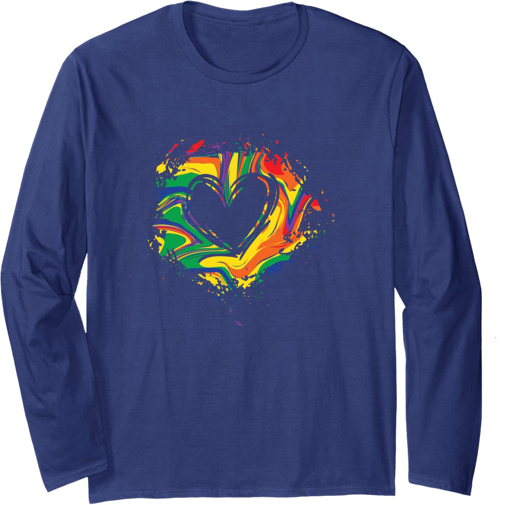 Long Sleeve Shirts for Men sweatshirt Art Heart Shape Art Lover Cool Design Funny Gift Long Sleeve Tee Streetwear Casual tops clothes