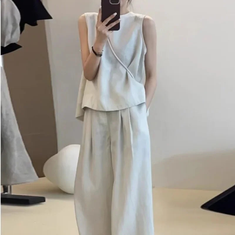 2024 Summer Womens Suit Highend Korean Style Elegant Agereducing Twopiece Set Feelagereducing Dress Sets 240824