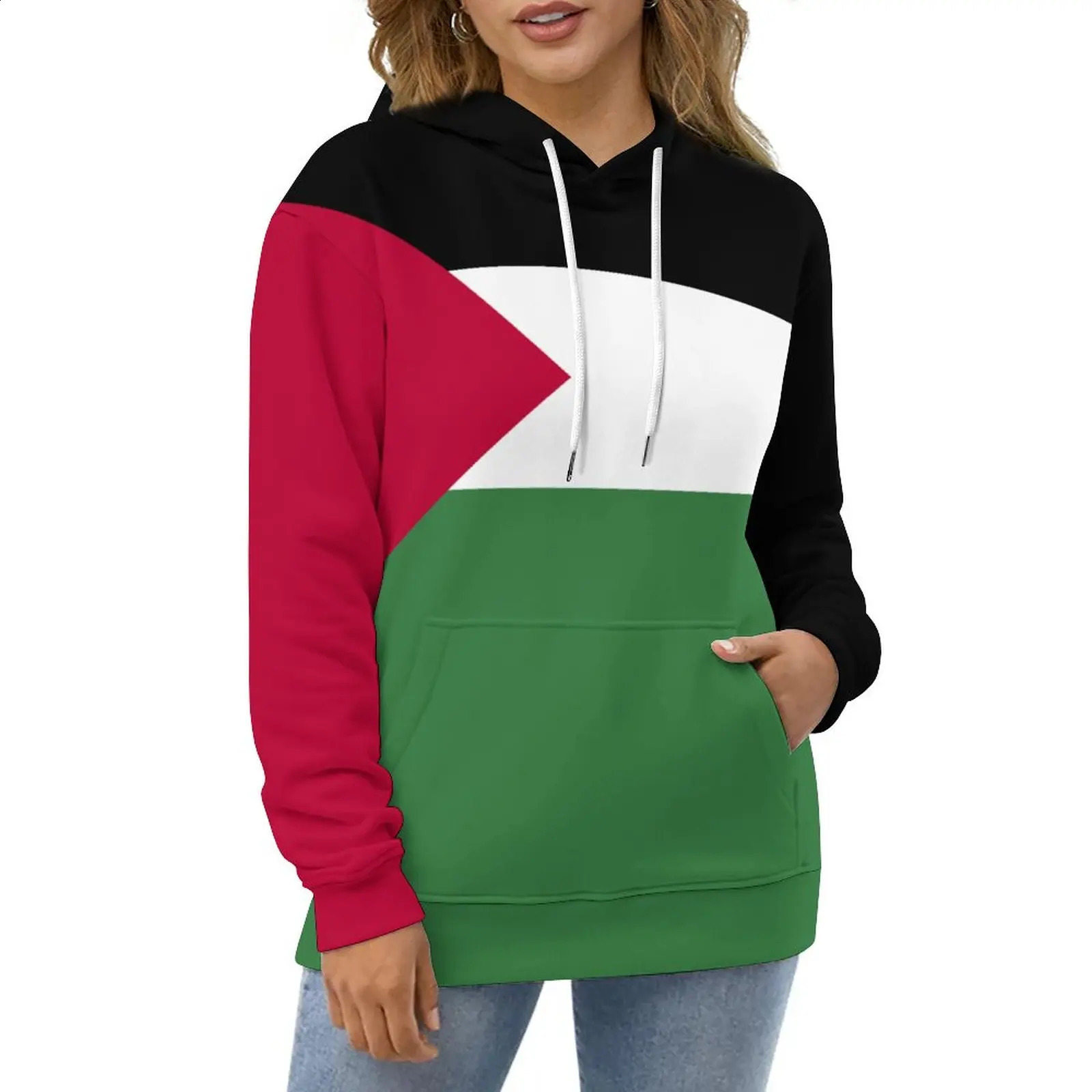 2024 Palestinian Flag 3D Hoodie Polyester Mens Harajuku Womens Sportswear Neutral Casual Zipper Hoodie 240824