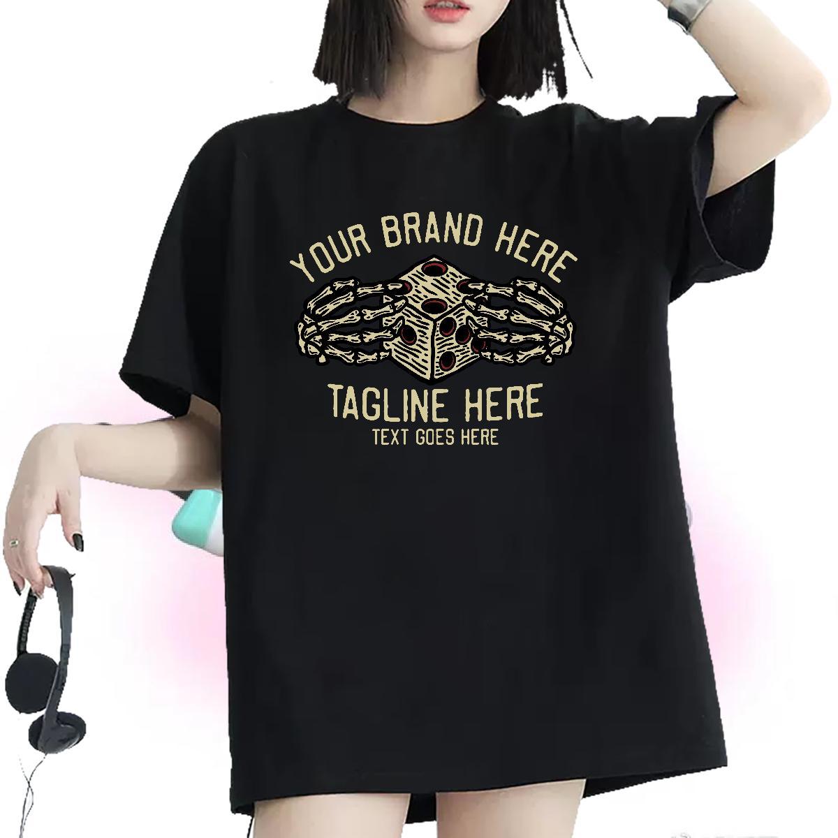 Female Unisex Tshirts 230g Pure Cotton skull Casual Sport T-Shirts Crew Neck Breathable Custom Print Plus Size Clothings