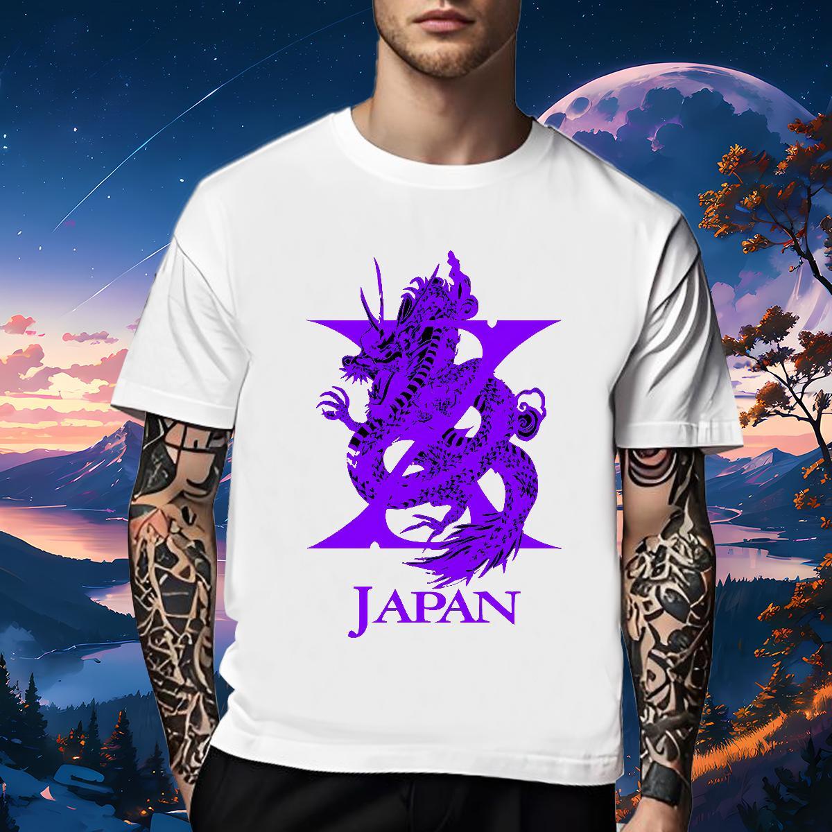 Cool Design T Shirt For Man 230g 100% Cotton purple dragon Outdoor Custom Printed Short Sleeve Soft Mens Tshirts Free Shipping Top Tees