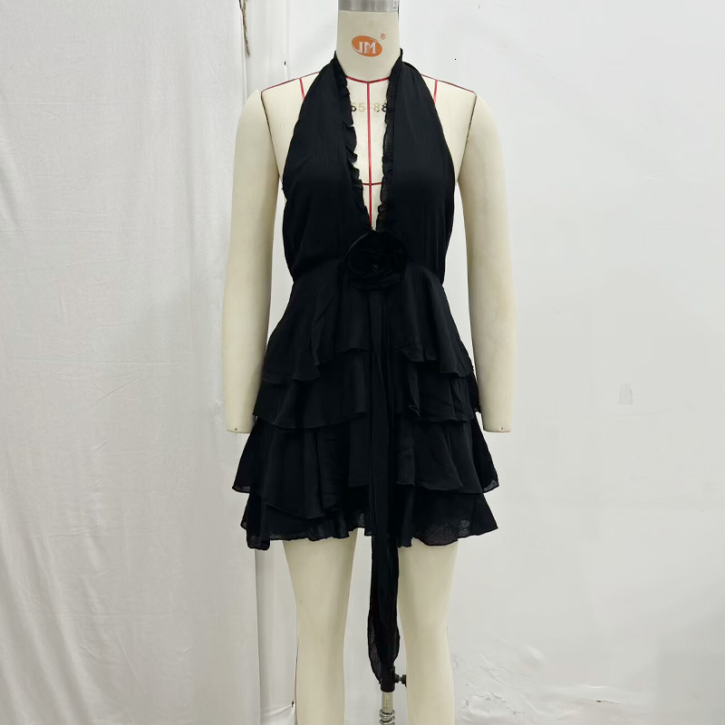 Womens Summer Backless Slim Fit Halter Neck Dress