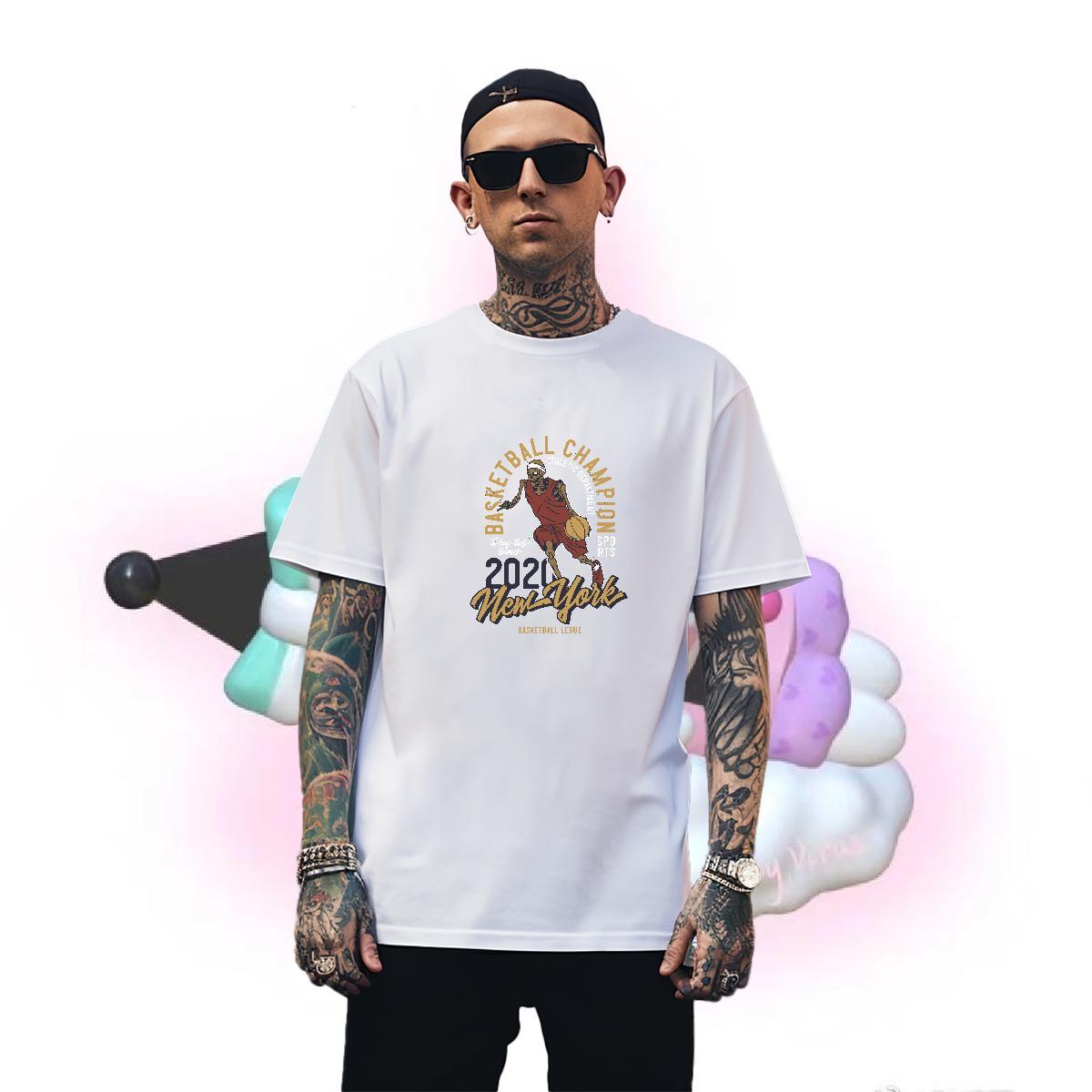 TOP Quality T Shirt For Man 100% Cotton 230g skull Beach Custom Anime Breathable Short Sleeve Men Clothes T-Shirt Fashion Design Top Tees