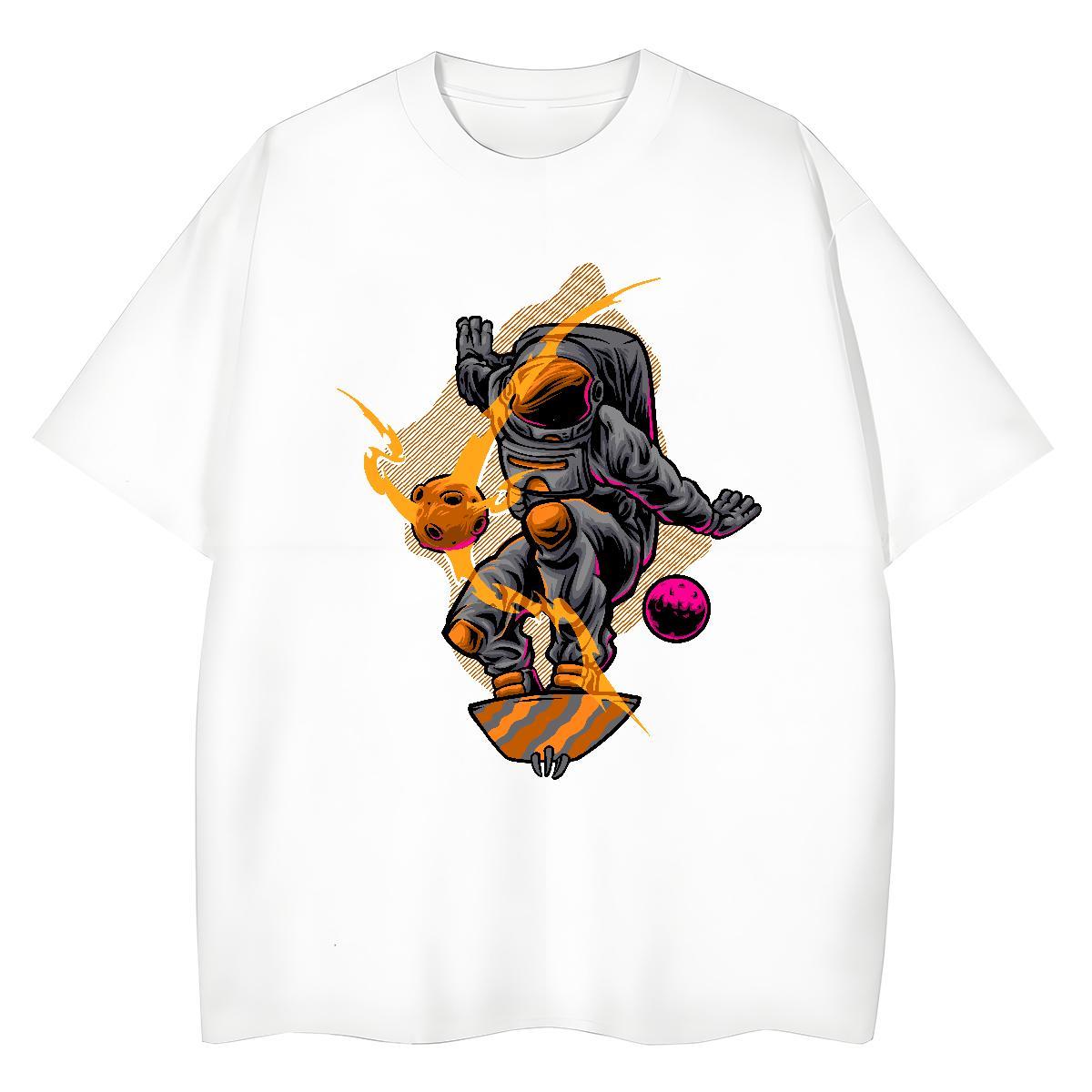Unisex Tshirt for Man Woman 230g 100% Cotton cosmonaut Street Wear T Shirts Women Breathable Crew Neck Anime Tshirts