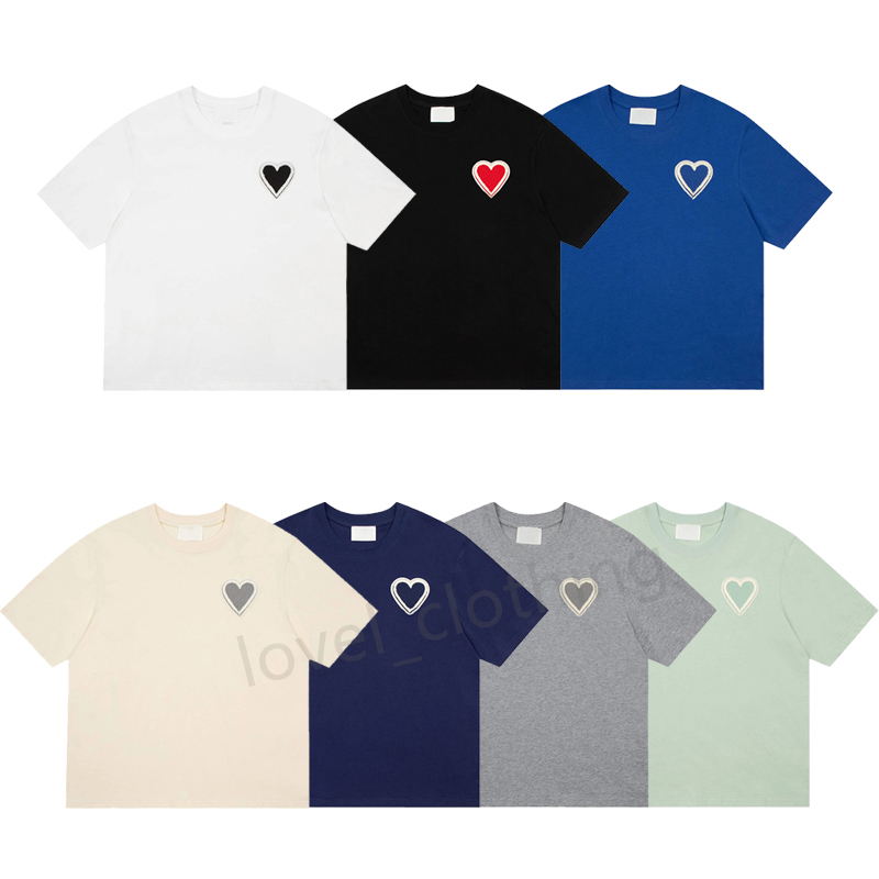 Mens women T shirts Designer short sleeve Summer Fashion brand leisure loose tide High quality Cottons heart print Luxurys tops Clothing shorts