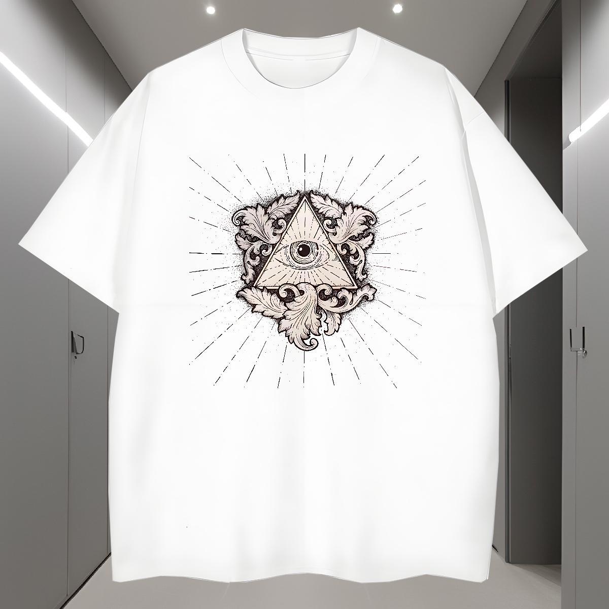 Comfortable Men T Shirts 100% Cotton 230g eye of the devil Casual Beach Customized Round Neck Short Sleeve Men Tshirts Stylist Tops Tees