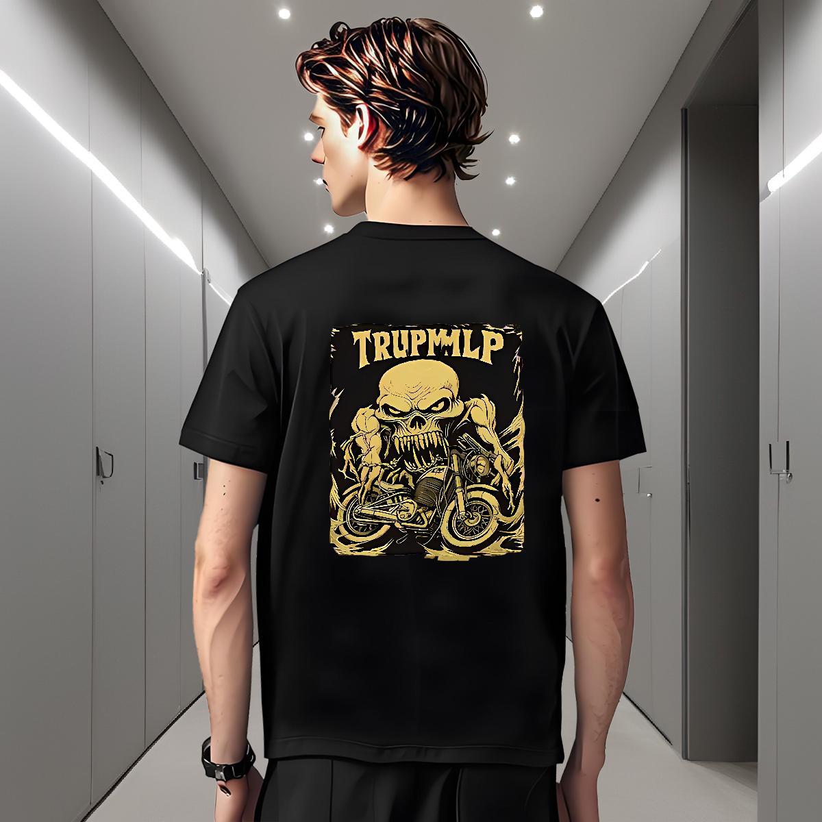 Popular Men T Shirts 230g Cotton skull Outdoor Custom Big Size Crew Neck Tshirts New Arrival Wear