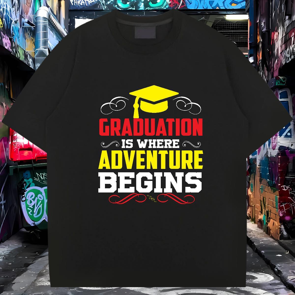 Unisex T Shirt For Man 100% Cotton 230g Graduation Outdoor Plus Size Custom Breathable Soft Tshirts New Tee Shirt