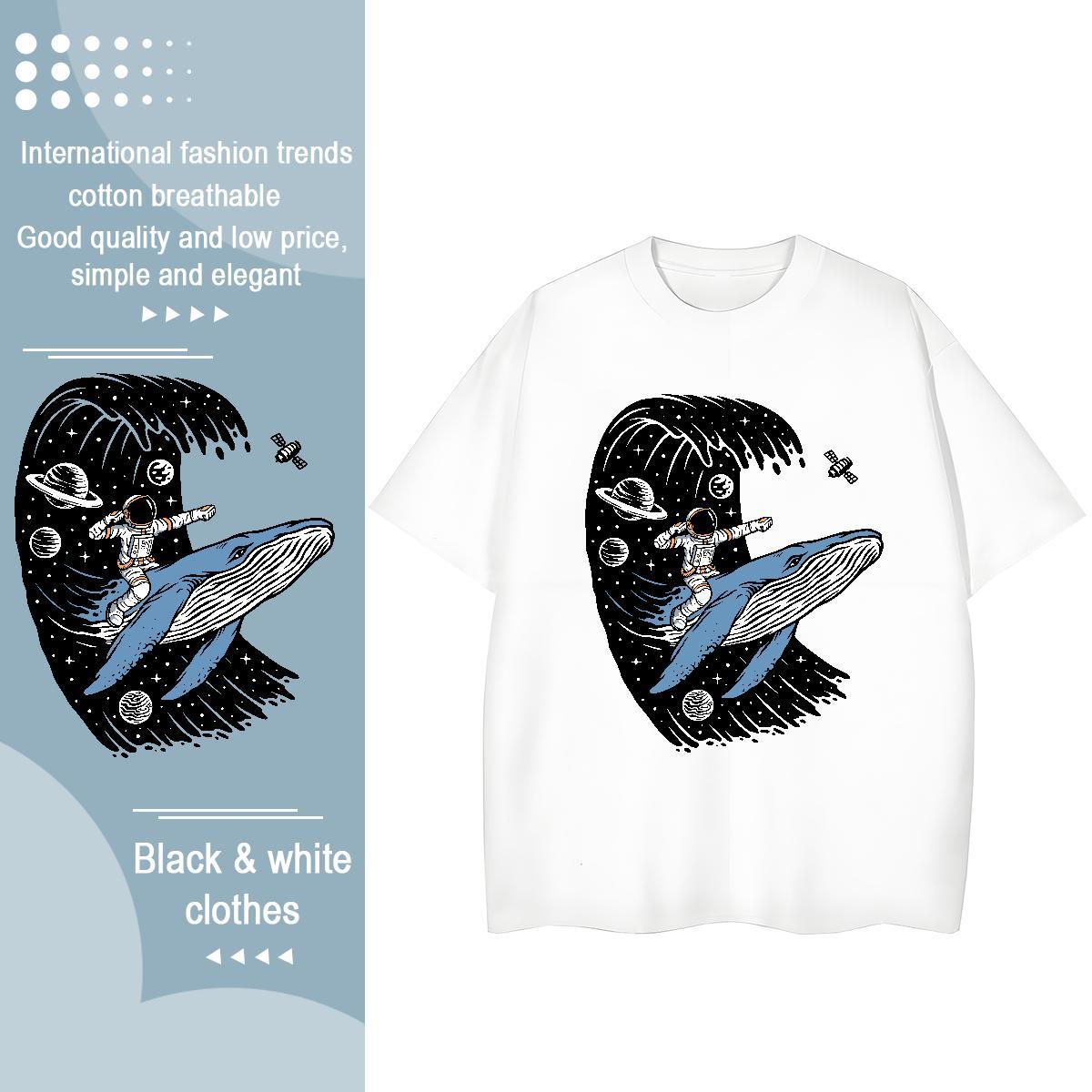 High quality Couples T Shirts 230g 100% Cotton universe High Street Hip Hop T shirt Breathable Soft Oversized L-4XL Tops