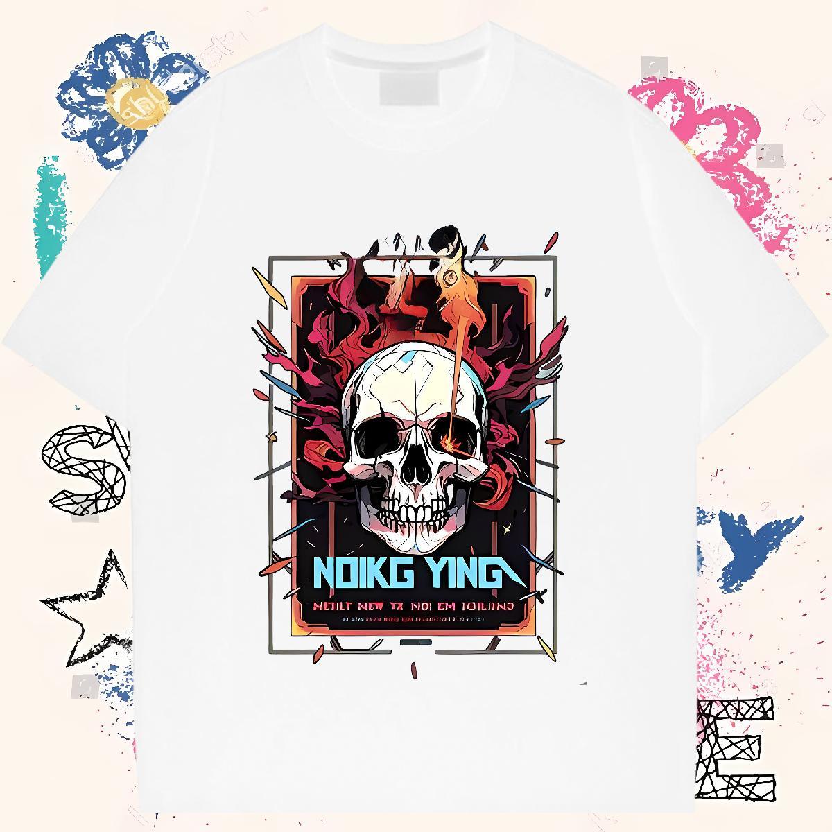 Cool Mens T Shirts 100% Cotton 230g skull Casual Daily Wear White Plus Size Breathable Men Tops Tees 2024 Summer Top Tees