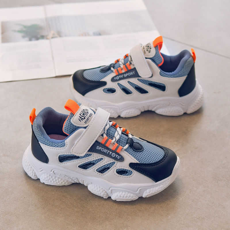 Athletic Outdoor Boys 2023 Spring and Autumn new breathable sports Girls dad Childrens casual running mesh shoes H260130