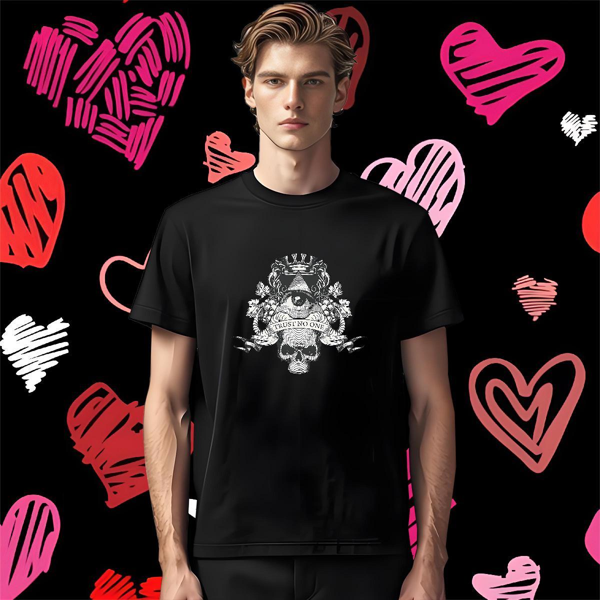 Cool Design T-Shirts 230g 100% Cotton eye of the devil Summer Casual DIY Anime Breathable Crew Neck Mens Tshirts Fashion Design Polos