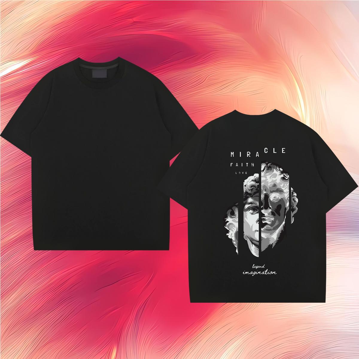 Free Shipping T Shirt For Man 230g Pure Cotton portrait Casual Beach Cartoon Print Short Sleeve Soft Men Clothes T-Shirt Fashion Tees Shirts