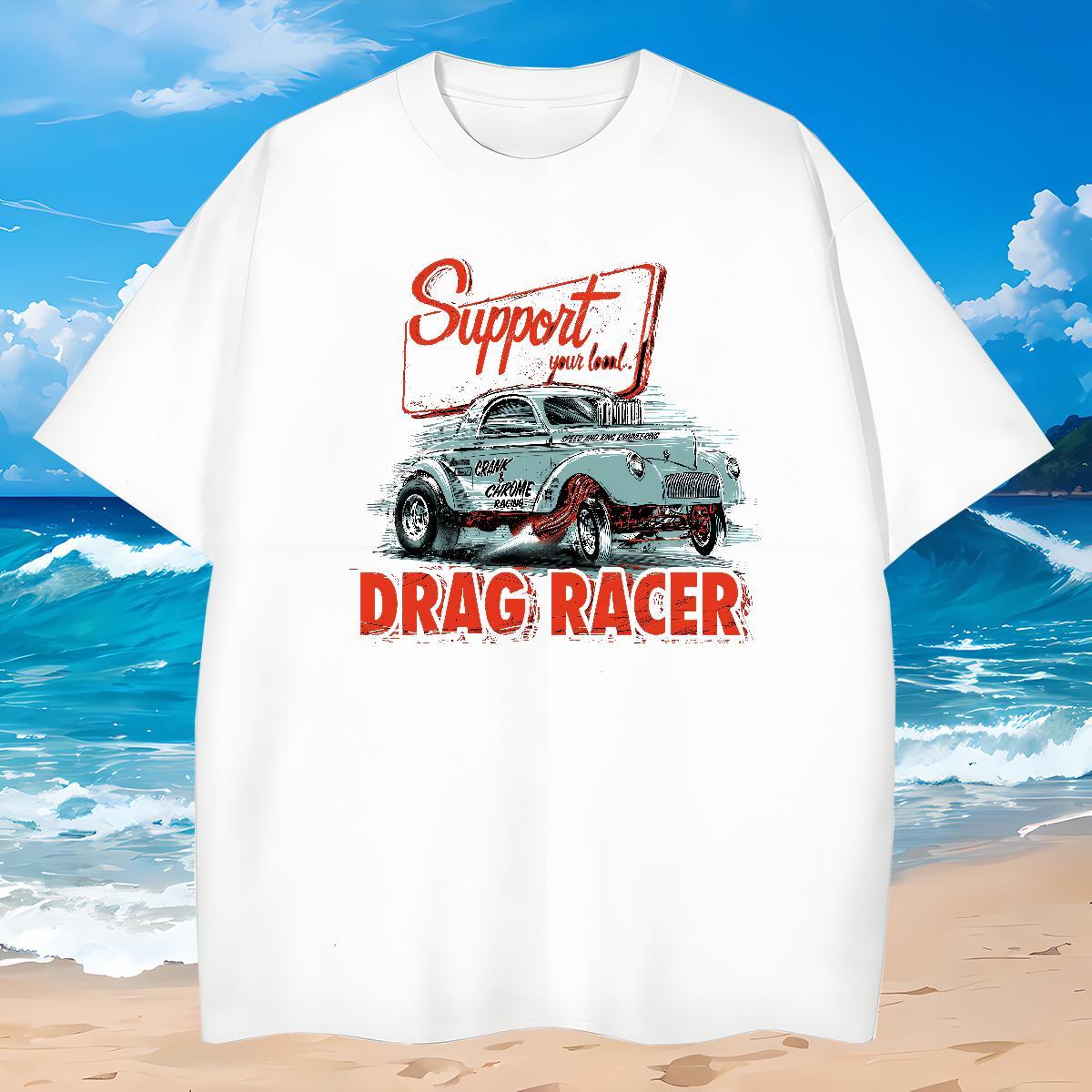 Soft Men T Shirts 230g Pure Cotton car Sport Graphic Breathable Short Sleeve Men Tops Tees Stylist Tees Shirts