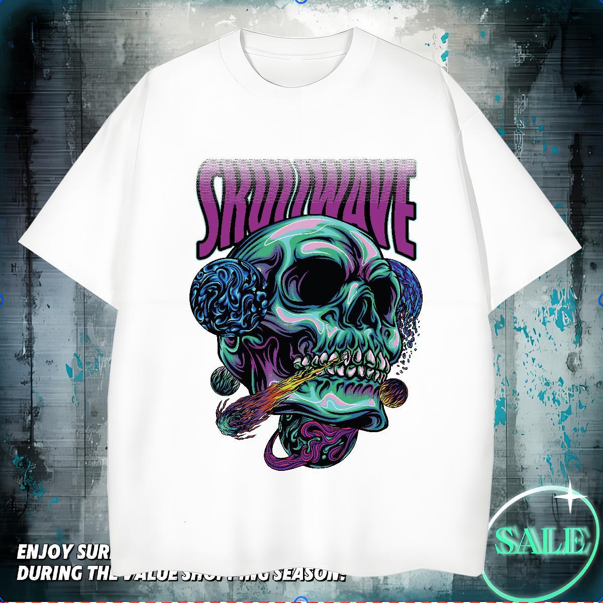 Cool T Shirts Men 100% Cotton 230g skull Sport White Plus Size O Neck Short Sleeves Men Tees Casual New Tees Shirts
