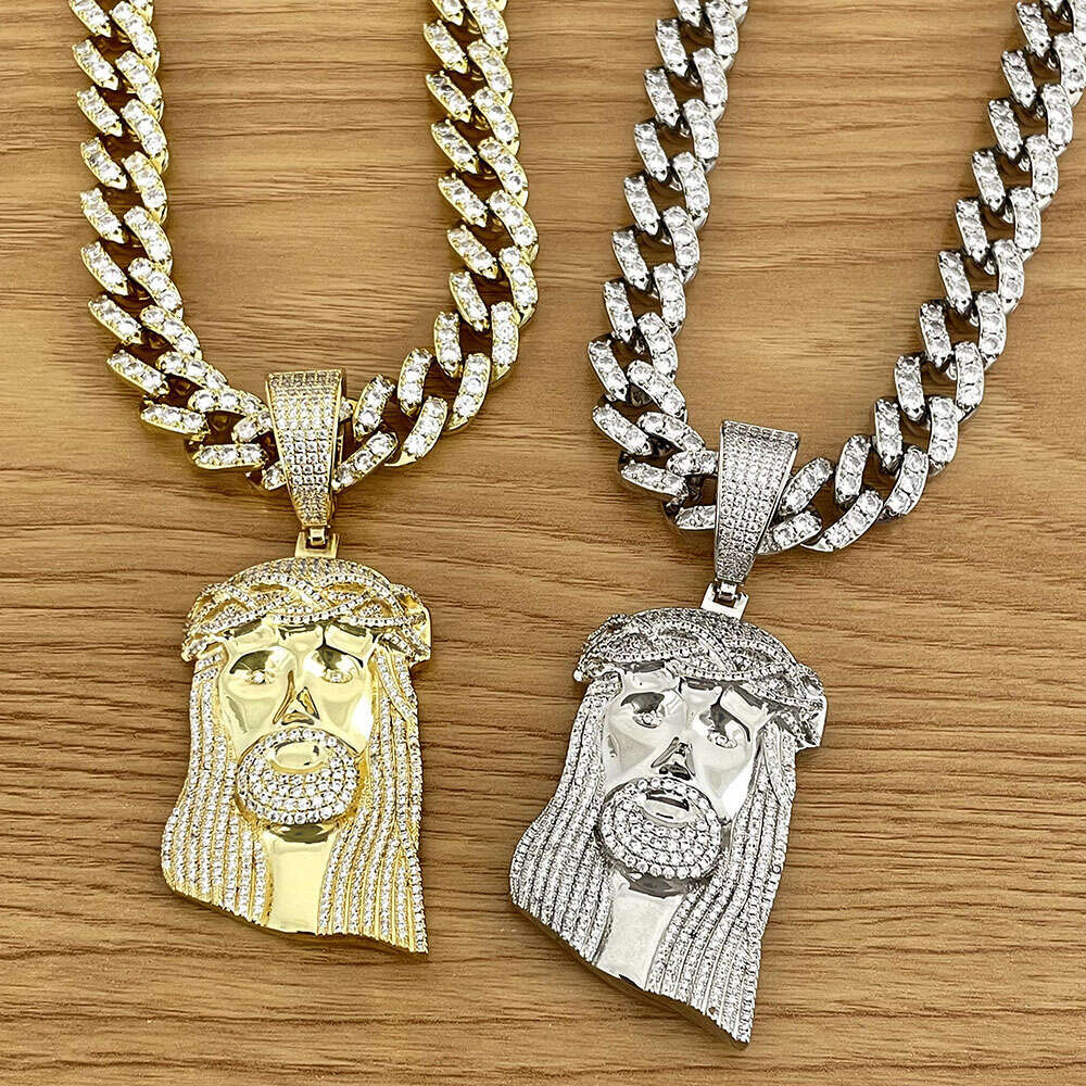 Trendy Style Full Moissanite Diamond Sparking God Charm Chain Hip Hop Jewelry Jesus Pendant S Sier Bg Men Necklace