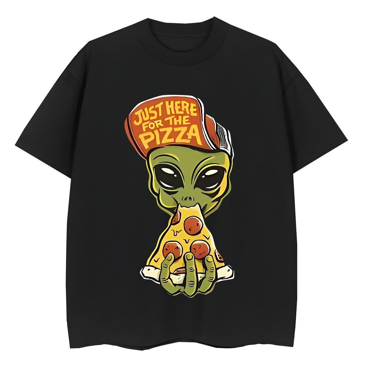 Cool Design Mens T Shirts 230g 100% Cotton pizza Sport Cartoon Printing L-4XL Breathable Soft Men Tshirts Factory Direct Top Tees