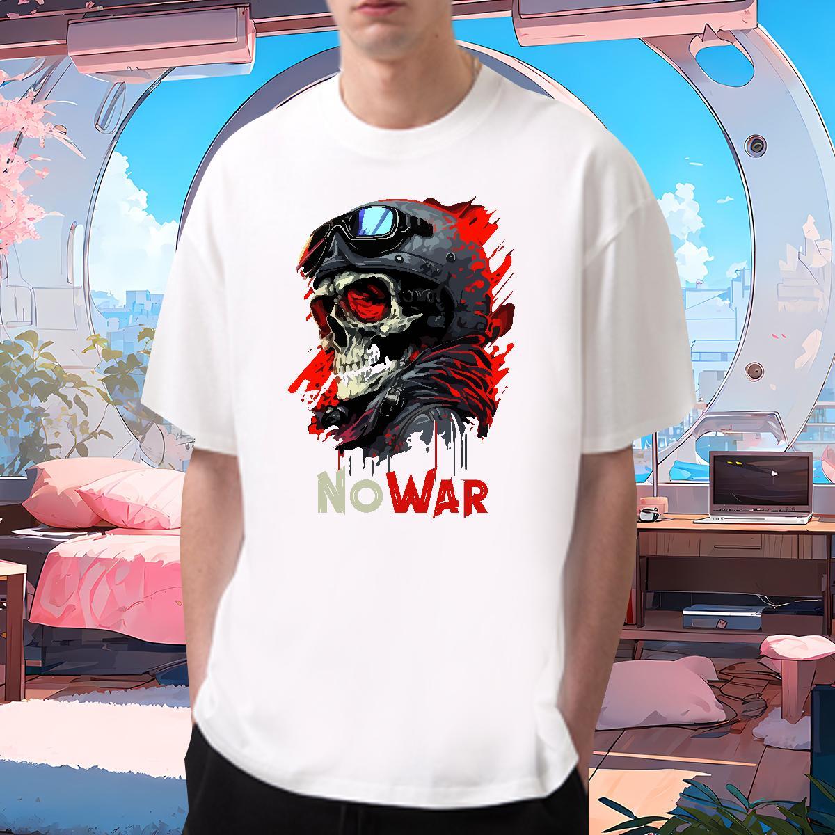 Loose Fit T shirt 230g Pure Cotton skull Home Outdoor Anime Short Sleeve Soft Tshirt for Man Woman Fashion Wear