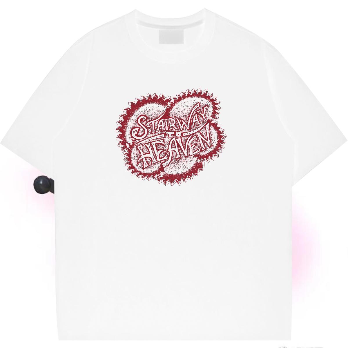 Soft Lady T shirt 230g Cotton letter Hip Hop T-Shirts for Women O-Neck Short Sleeve Cartoon Floral Printing Tops Tees