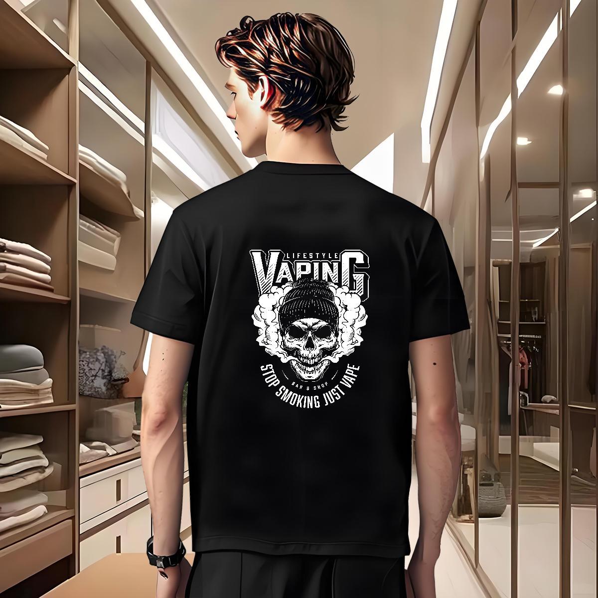 Free Shipping T-Shirts 230g 100% Cotton skull Sport DIY Logo Oversized Breathable Mens Tshirts Custom Tee Shirt