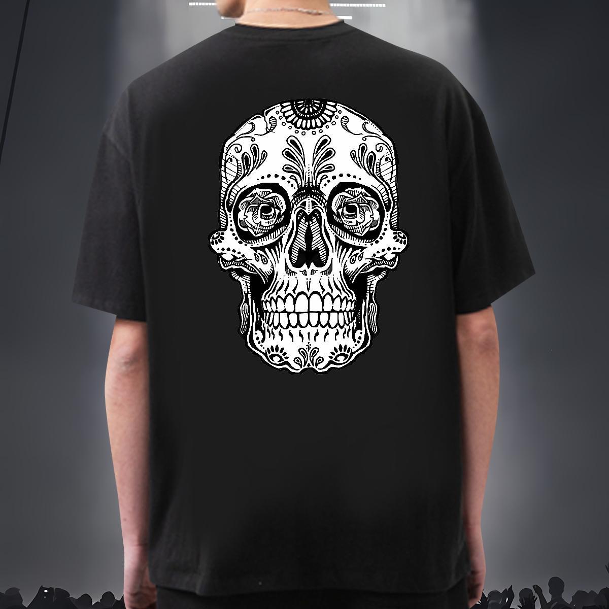 TOP Quality T Shirts Men 230g Pure Cotton skull Hip Hop DIY Logo Oversized Breathable Tshirt for Man Woman New Designer Tops Tees