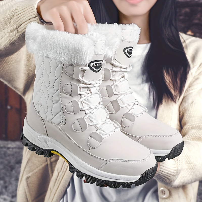 Cozy Velvet Womens Snow Boots - Soft, Comfortable, and Warm Flannel Lined Winter Shoes with Round Toe and TPR Sole - Perfect for Casual Outdoor Activi