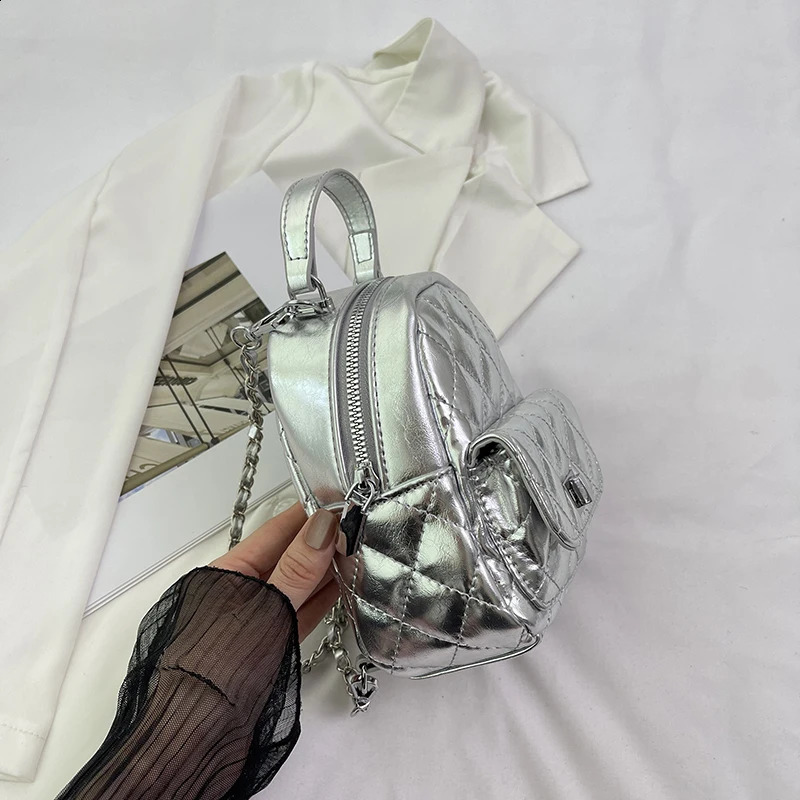 Female Fashion Lady Mini Backpack PU Material College Trendy Cute Travel Bag 240824